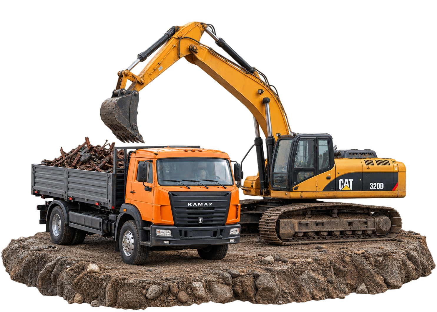 Heavy Machinery Excavator and Truck